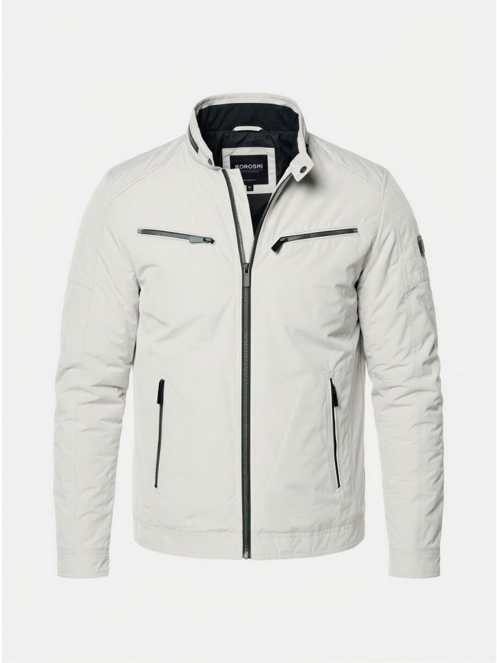 Leichte, kurze technische Bikerjacke in grau
