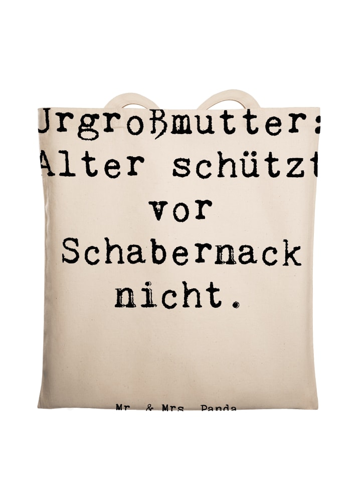 Tragetasche Urgroßmutter Schabernack mit Spruch in Creme