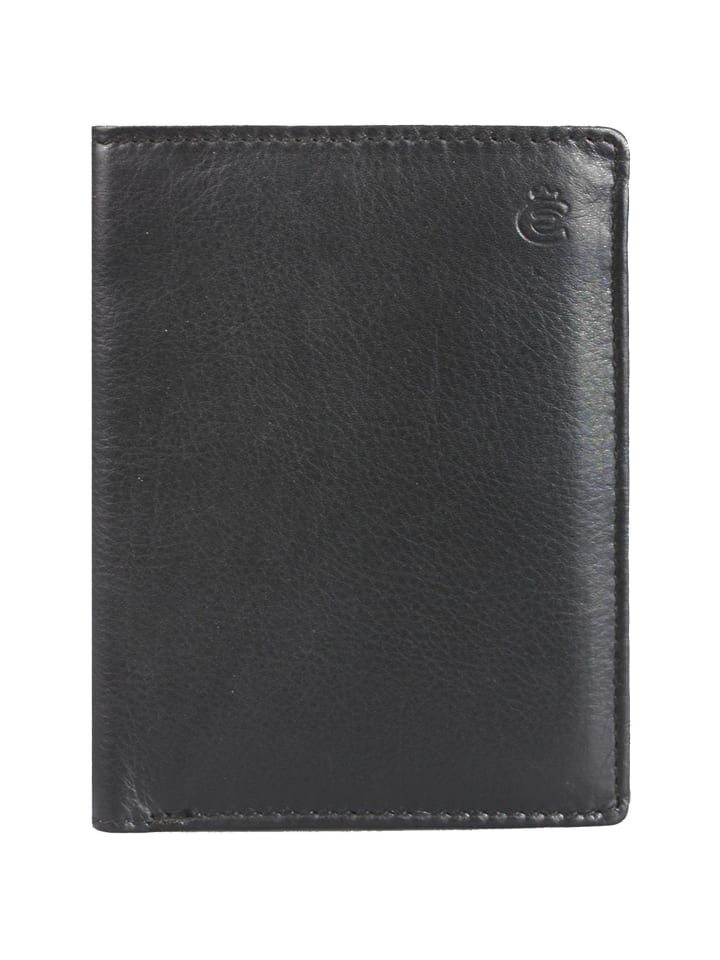 Geldbörse Leder 11 cm schwarz