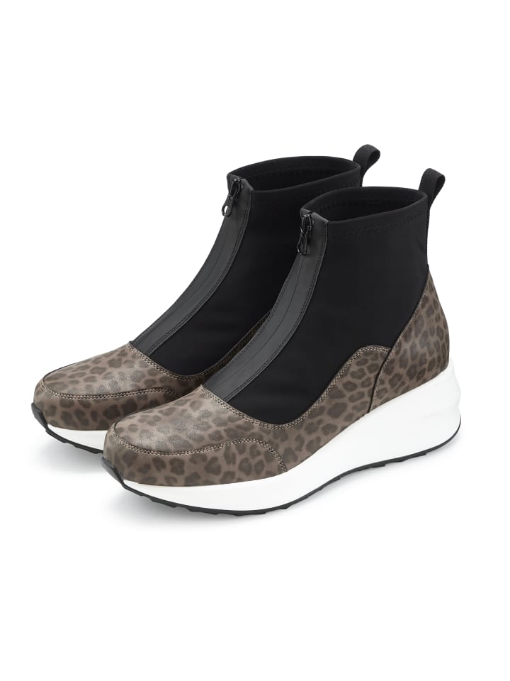 Stiefelette in leo/schwarz