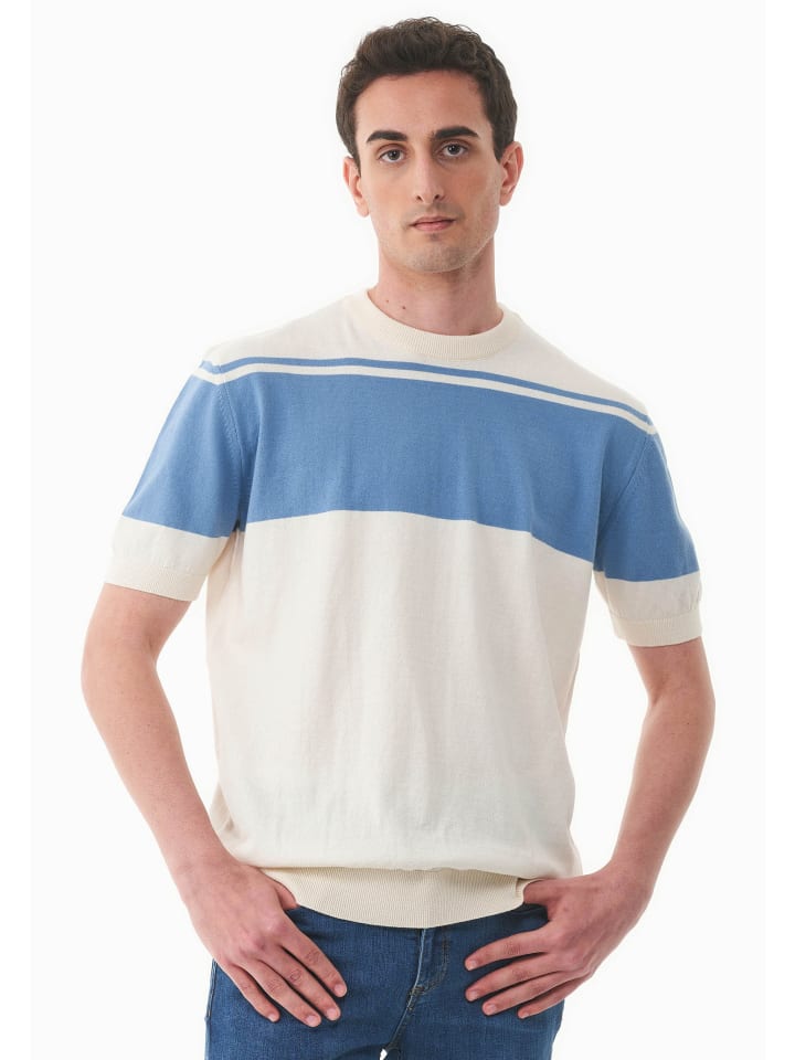 T-Shirt "MOR17954" in Ecru/Coronetblau