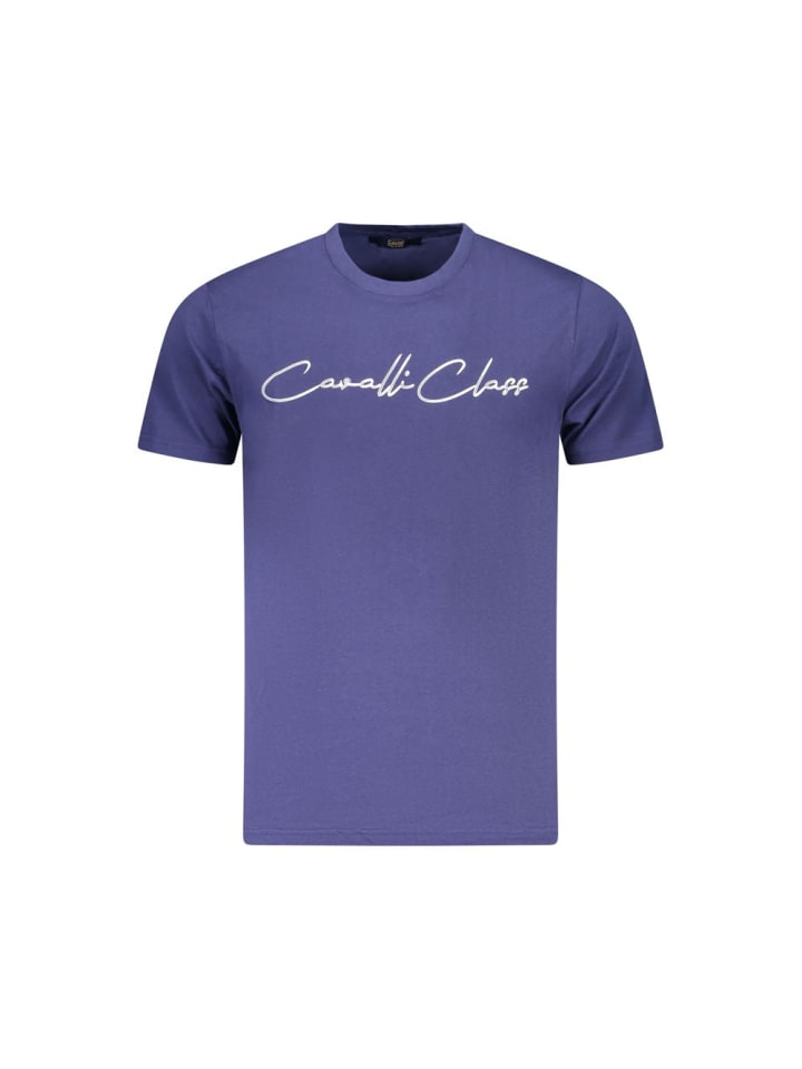 Blau Baumwolle Herren T-Shirt