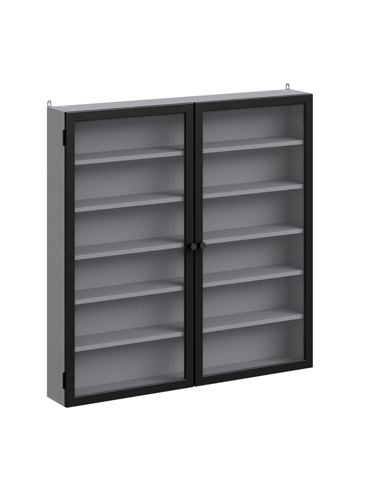 Wandschrank in Mattes Dunkelgrau - (W) 12.2 x (H) 80 x (L) 80 cm