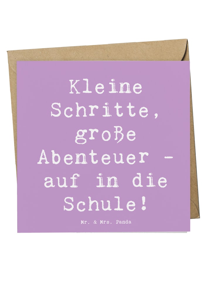Deluxe Karte Spruch Schulanfang Abenteuer mit S... in Lavendeltraum