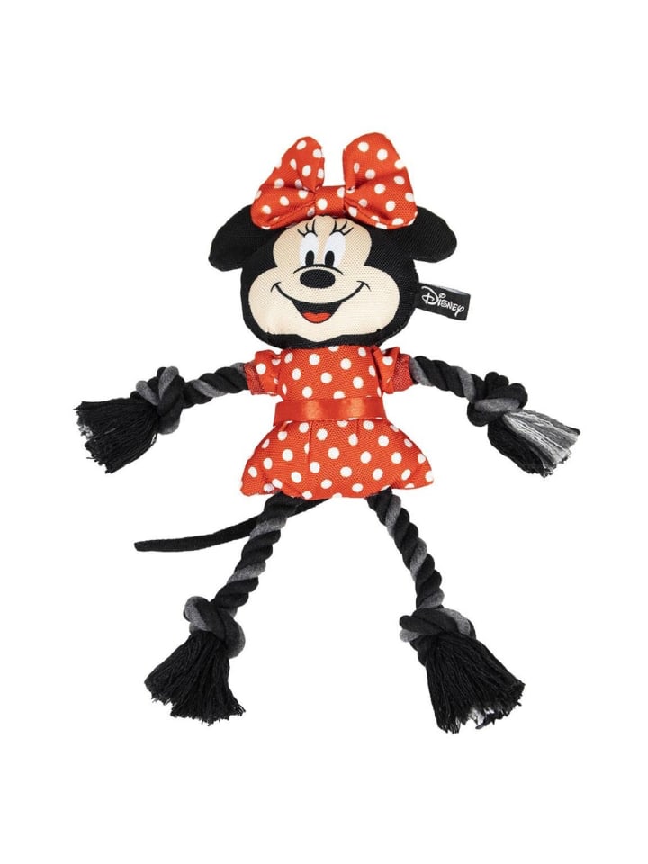 Disney Minnie Mouse Hundespielzeug – Kuscheltier mit Seil für in Schwarz