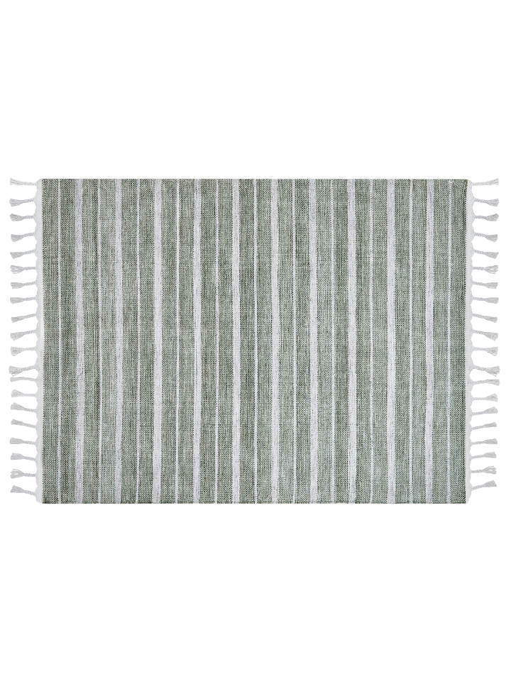 Geflochtener Teppich BADEMLI in Grün/Weiß - (W) 140 x (H) 1 x (L) 200 cm