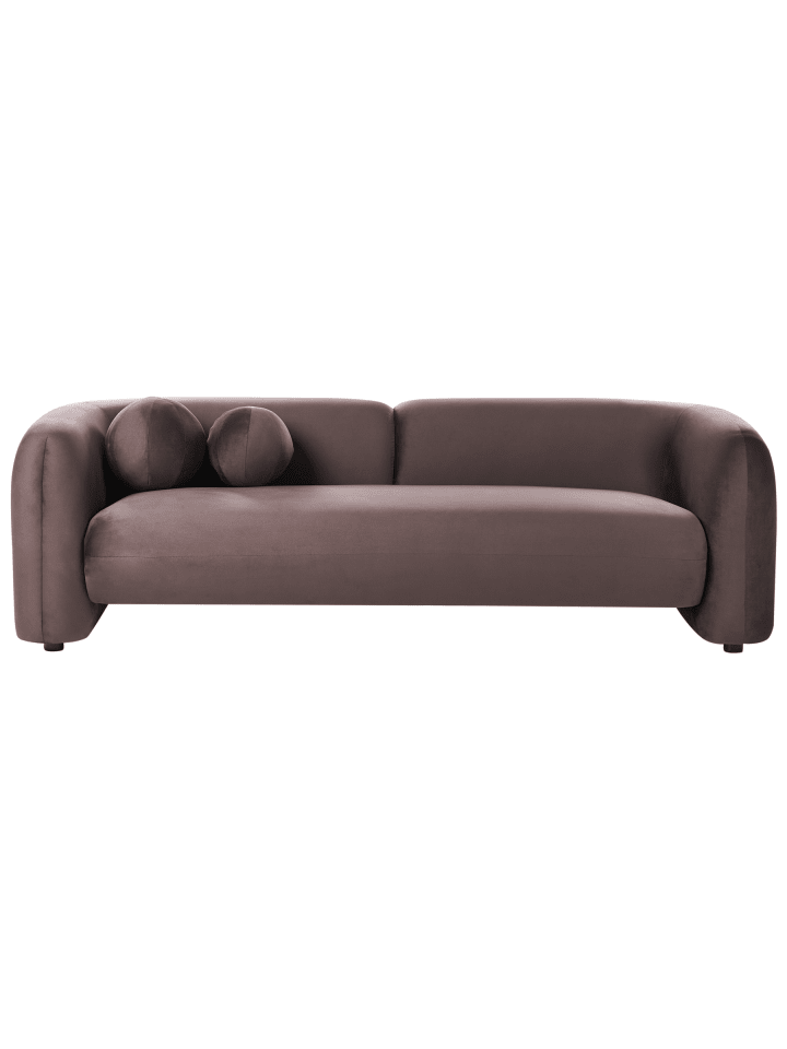 3-tlg 3-Sitzer Sofa LEIREN in Braun