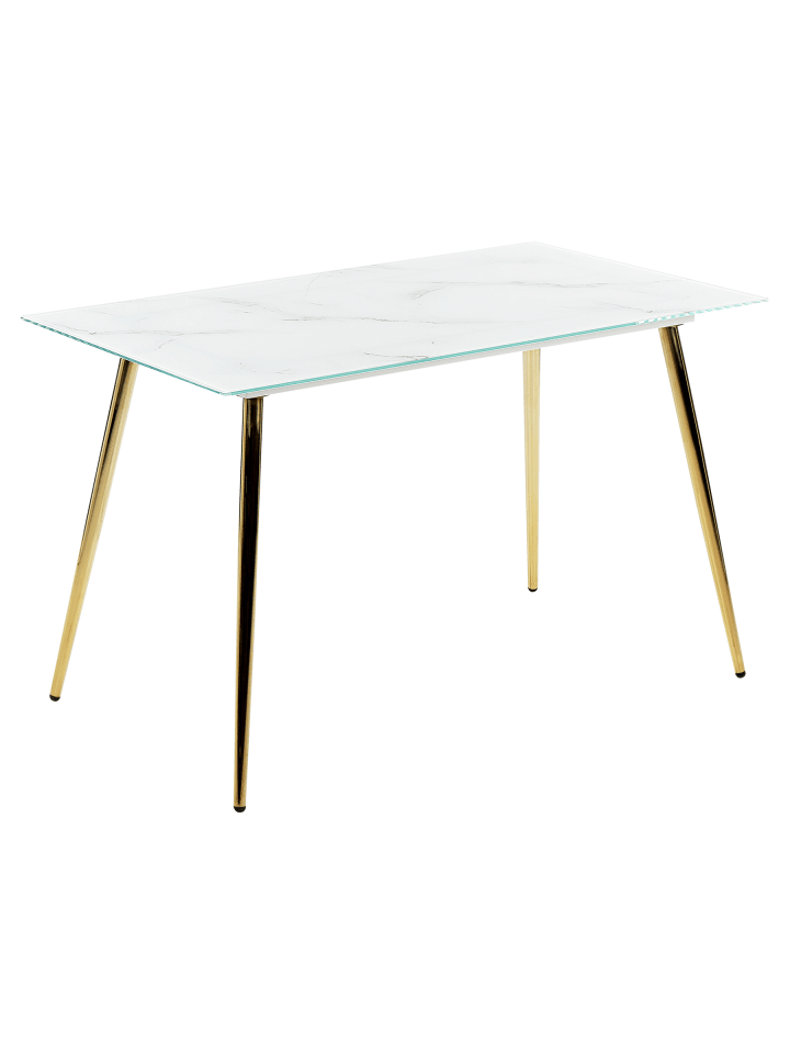 Esszimmertisch MULGA in Weiß/Gold - (W) 70 x (H) 75 x (L) 120 cm