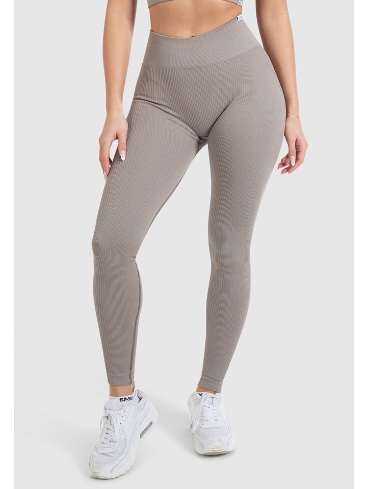 Kompression Leggings Amaze Ripp in Taupe