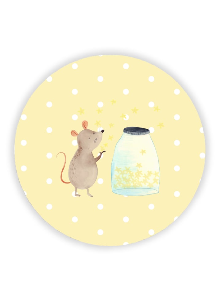 Magnet Maus Sterne ohne Spruch in Gelb Pastell