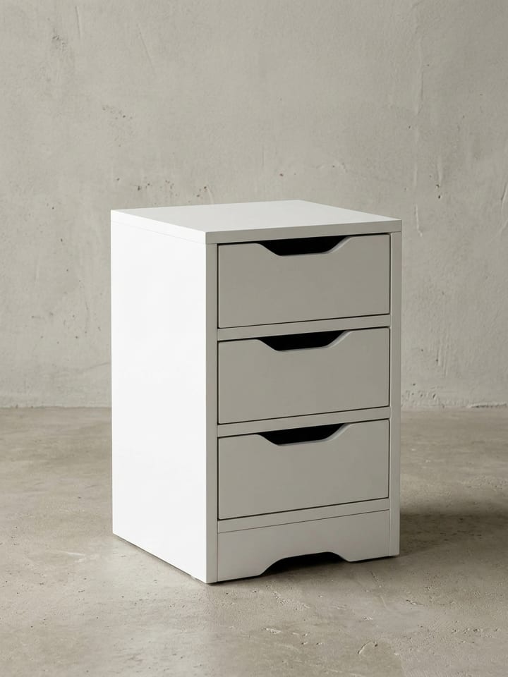 Nachtkonsole WL5.704 31x49x31 cm Matt mit 3 Schubladen, Weisse in Weiß