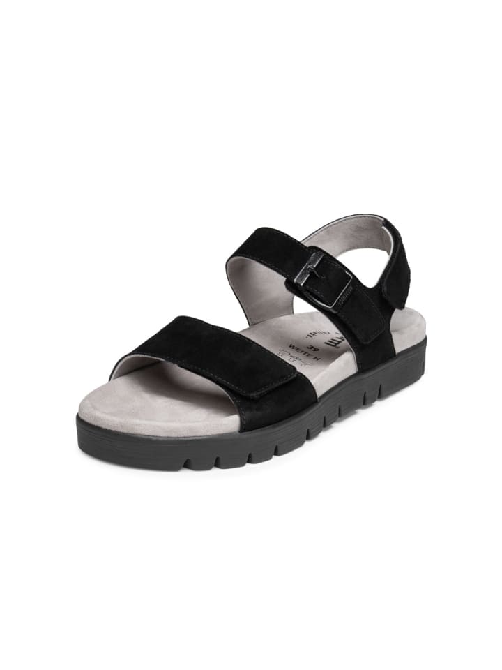 Samtziegenleder Sandalen in schwarz