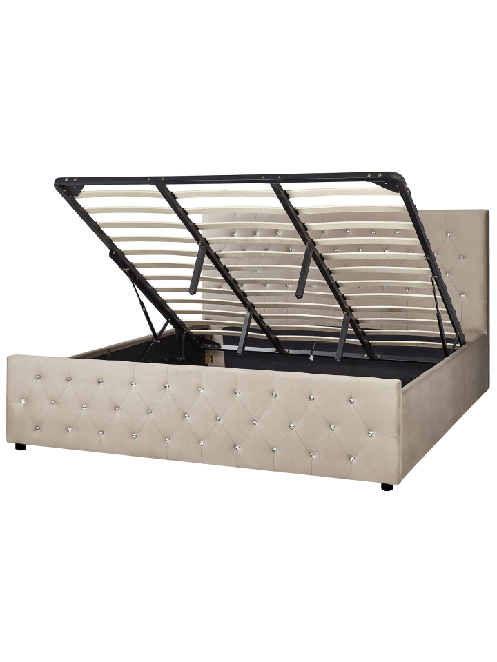2-tlg Doppelbett AMIENS in Beige