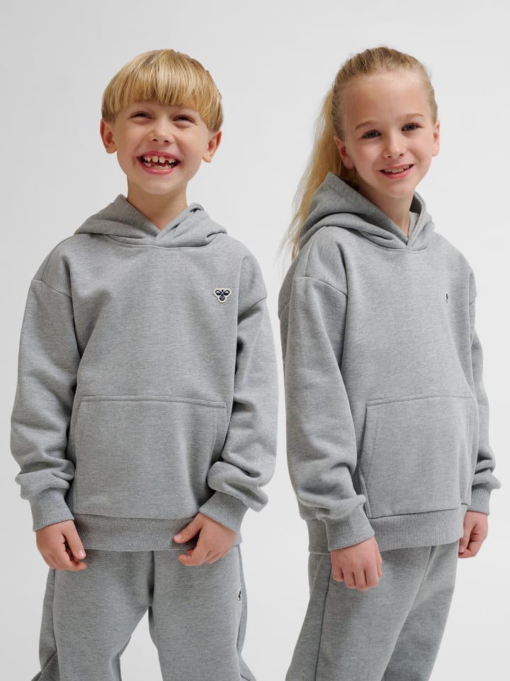 Kapuzenpullover Hmljr Loose Kinder in GREY MELANGE