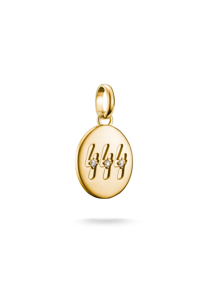 Charm-Anhänger Engelzahl 444 Mit Steinen Connect in gold, weiß