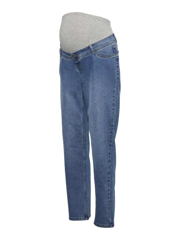 Umstandsjeans mit Straight Fit in Medium Blue Denim 1