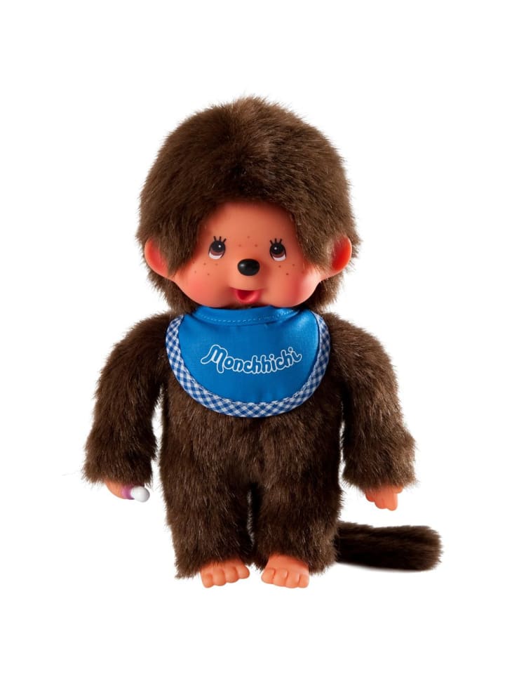 Junge Classic | 20 cm | Monchhichi Puppe | mit original blauem Lätzchen