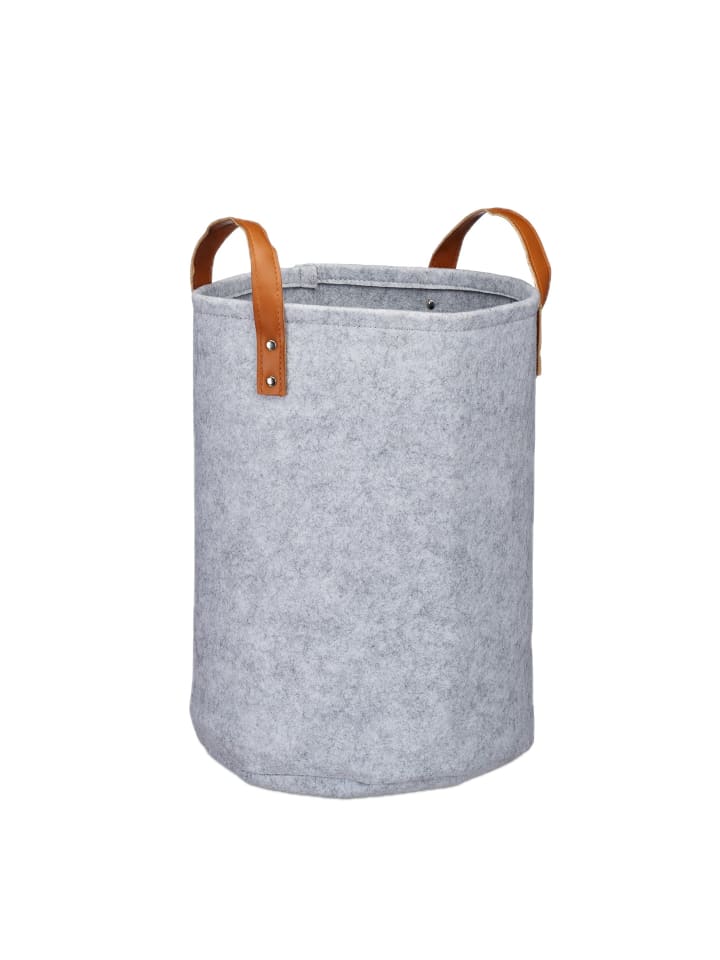 Wäschekorb in Grau - (H)45 x Ø30 cm