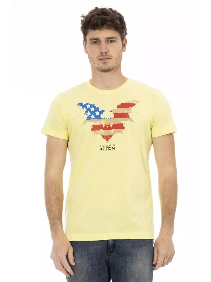 Gelb Baumwolle Herren T-Shirt