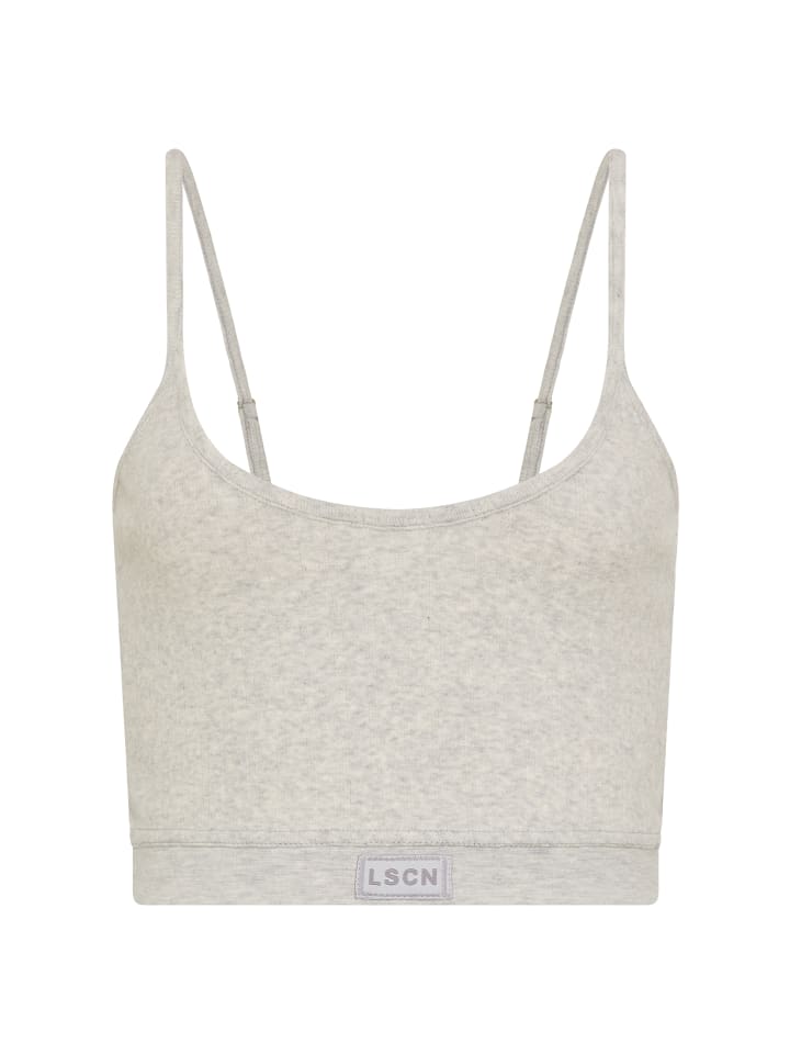 Crop-Top in hellgrau meliert