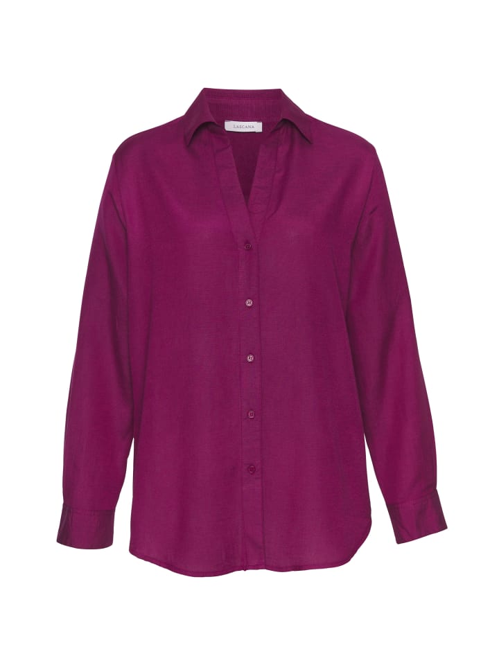 Hemdbluse in aubergine