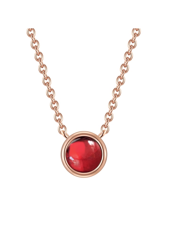 Halskette aus Sterling Silber mit Granat in roségold