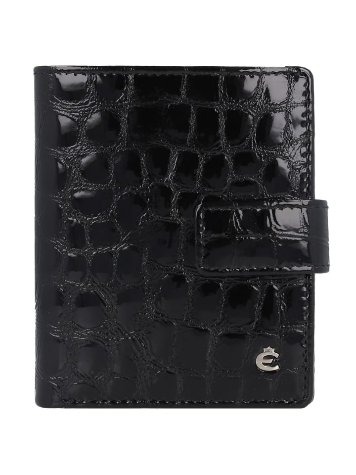 Nizza Geldbörse RFID Schutz Leder 9.5 cm schwarz