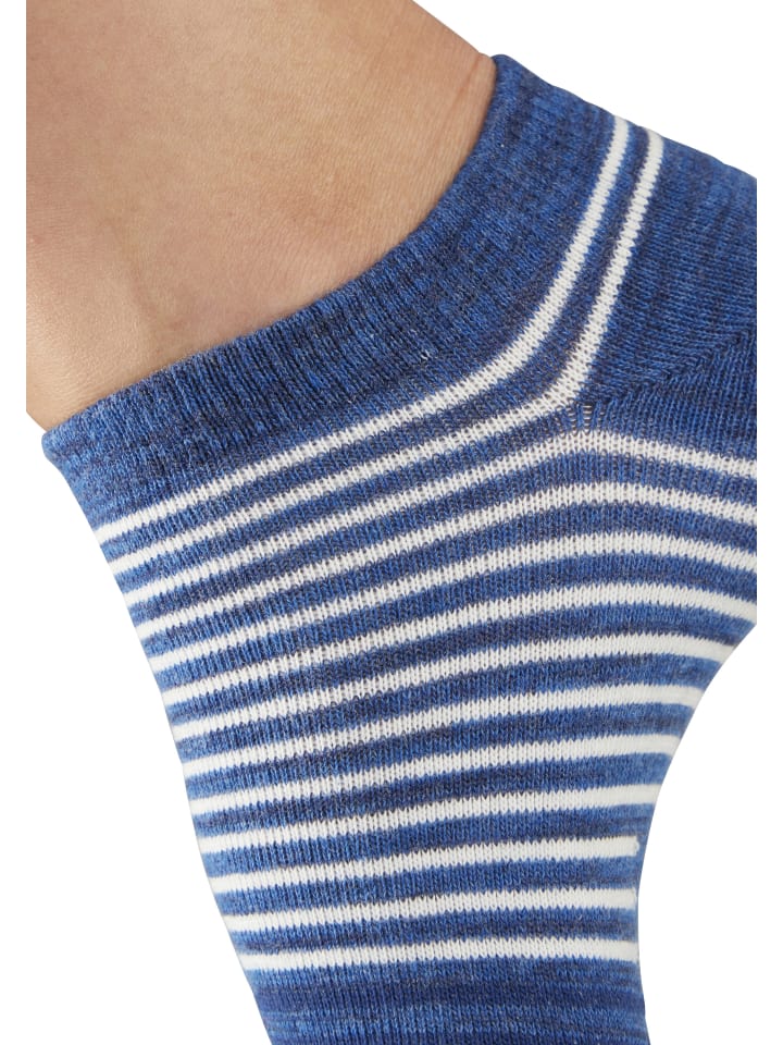 Sneakersocken in uni marine, jeans meliert, jeans geringelt