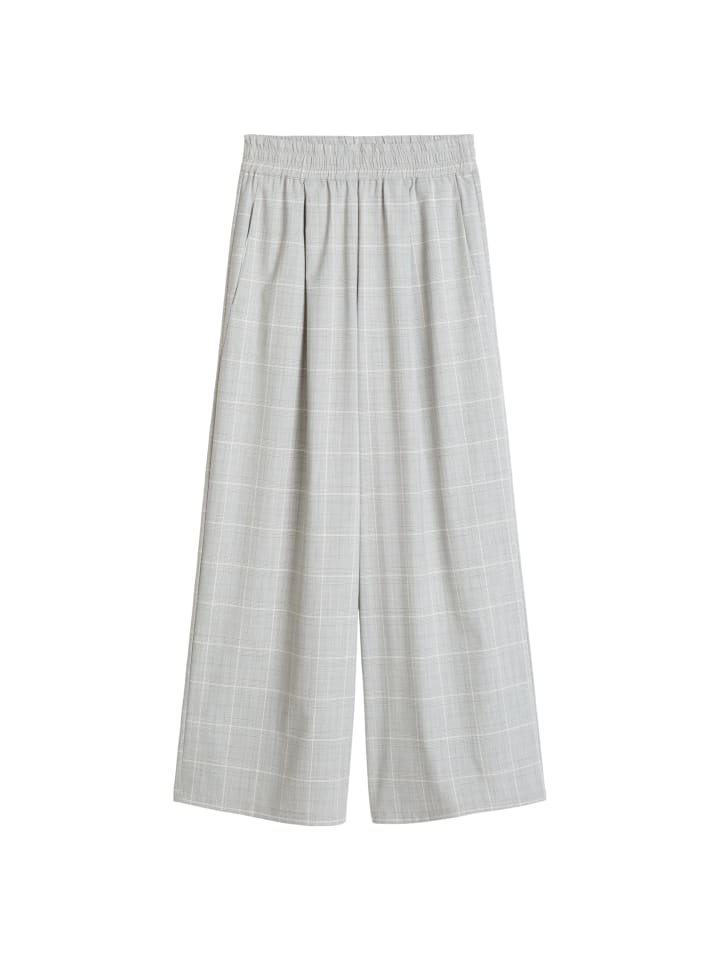 Weite Karohose in Light Grey
