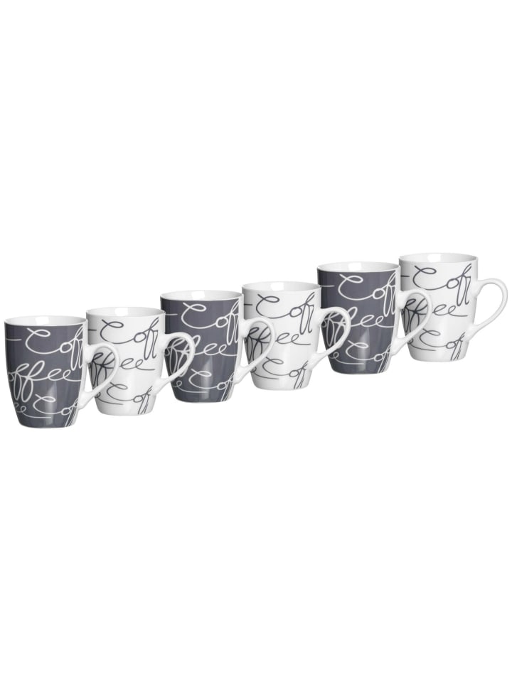 6er Set Kaffeebecher Cornello in 250 ml in bunt
