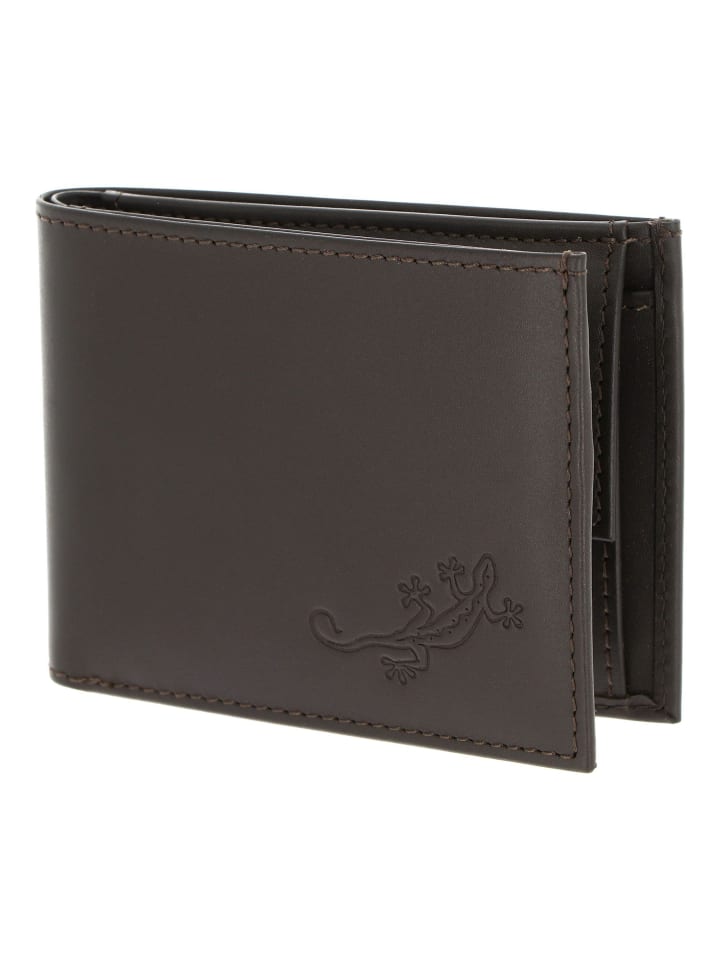 Leather Geldbörse RFID Schutz Leder 11 cm braun-lizard 2.0