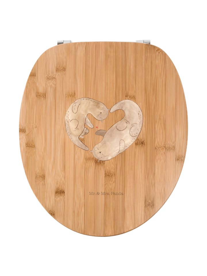 Toilettendeckel Otter Herz ohne Spruch in Braun