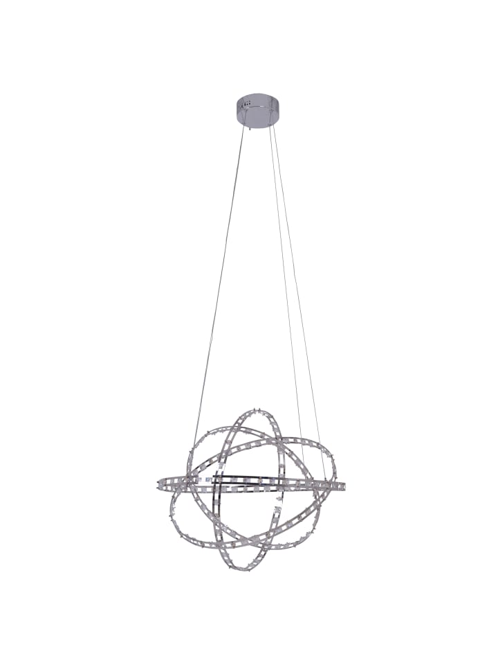 LED Pendelleuchte "COSMOS" in chrome - (L)60 cm x (B)60 cm x (H)150 cm - EEK G