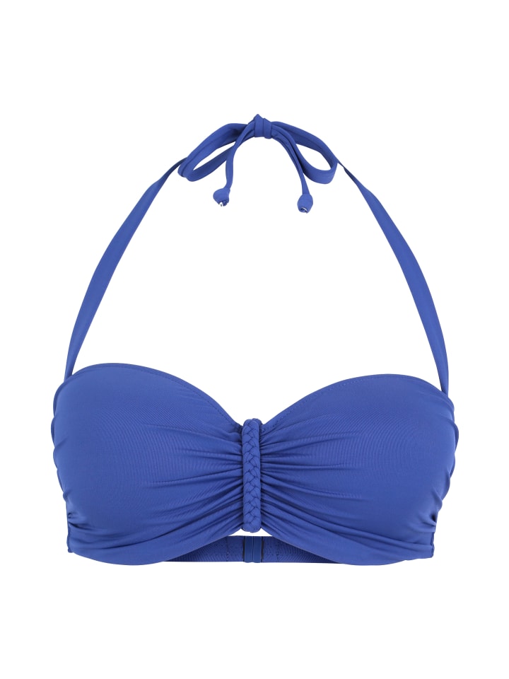 Bügel-Bandeau-Bikini-Top in blau