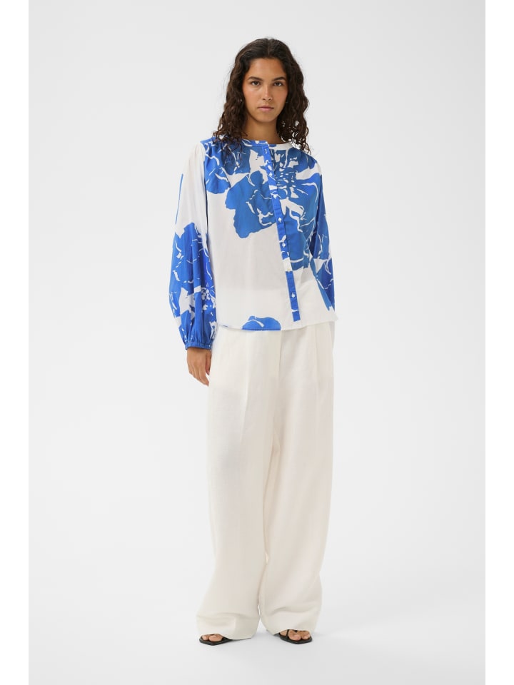 Langarm-Bluse SLJoanne Lockere Passform in Blue Mega Flower Print