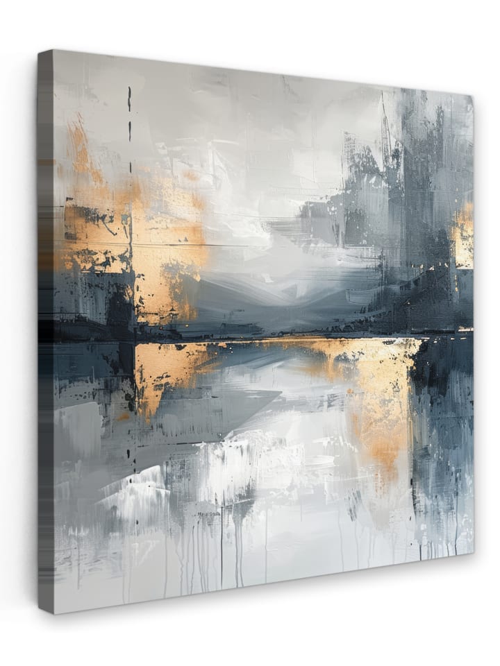 Leinwand Bilder Abstrakte Kunst gold grau