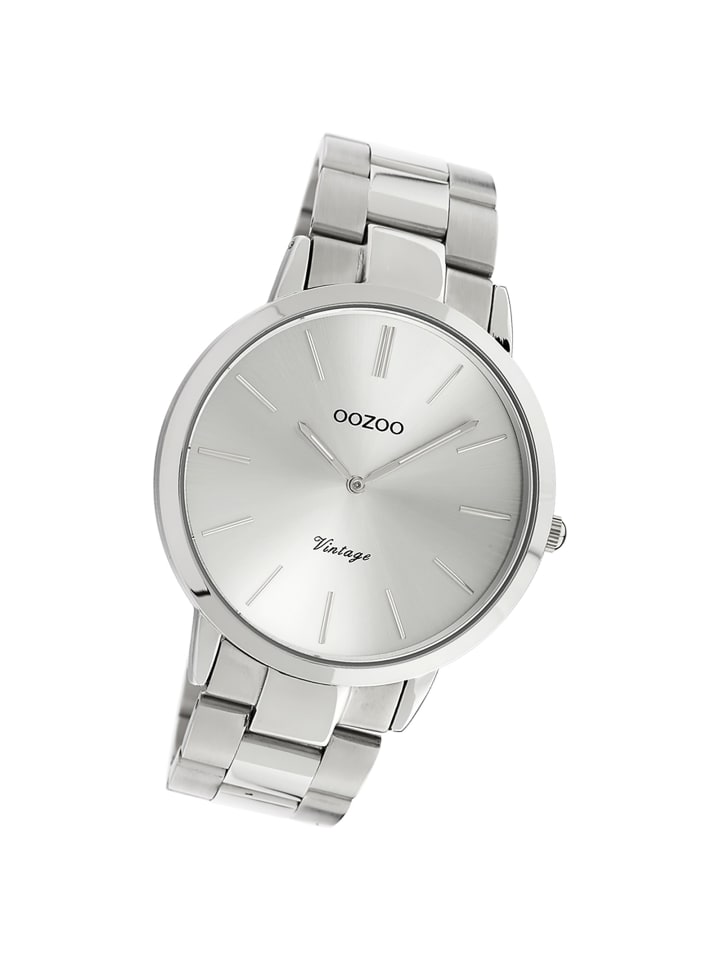 Analog-Armbanduhr Oozoo Timepieces silber groß (ca. 42mm)