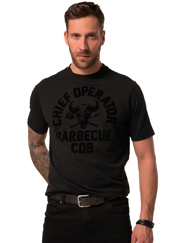 Kurzarm T-Shirt in schwarz