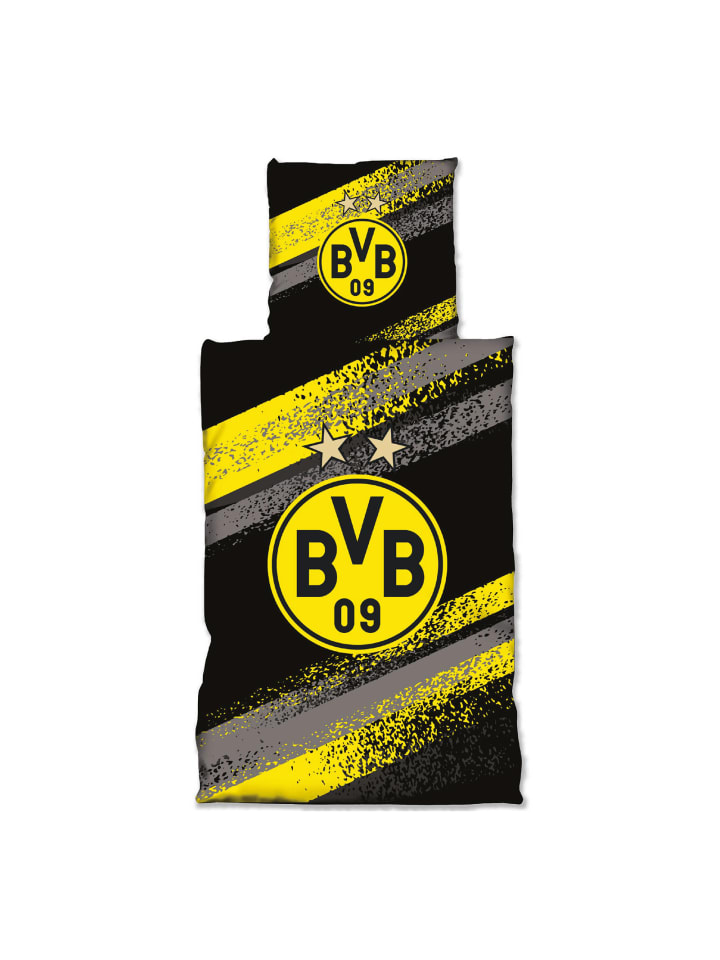 BVB-Bettwäsche Graffiti Streifen in schwarzgelb