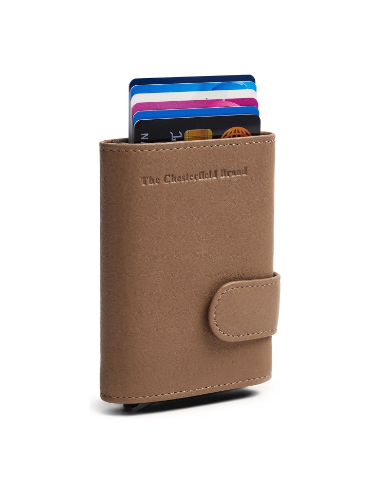 Bennett Geldbörse RFID Schutz Leder 10 cm taupe