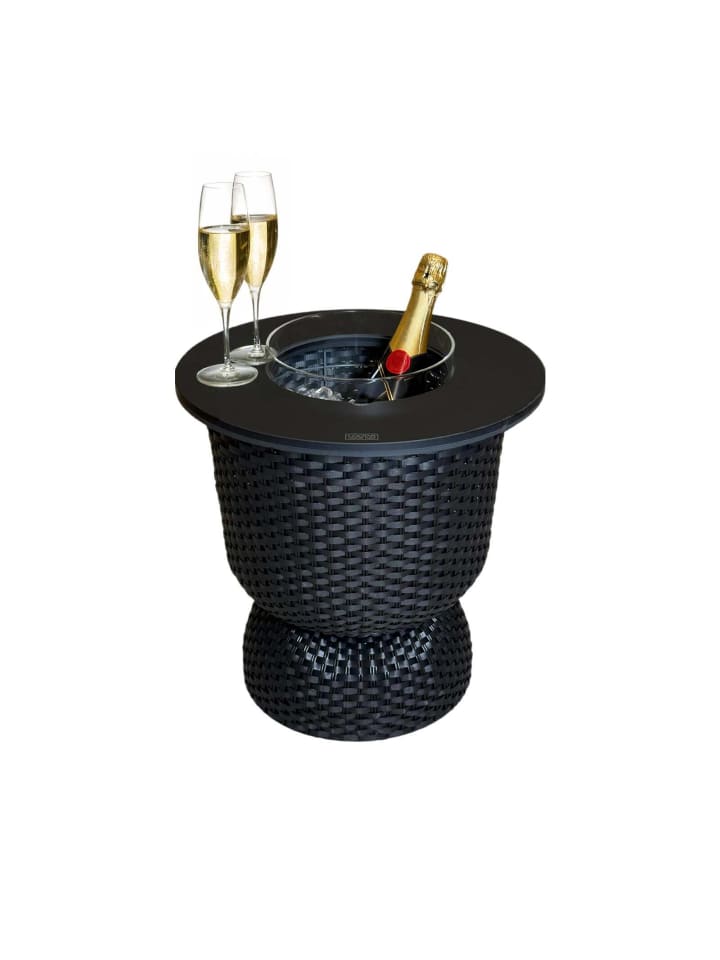 3-in-1 Loungetisch mit Acryl-Kühler Paris in Schwarz 43 cm