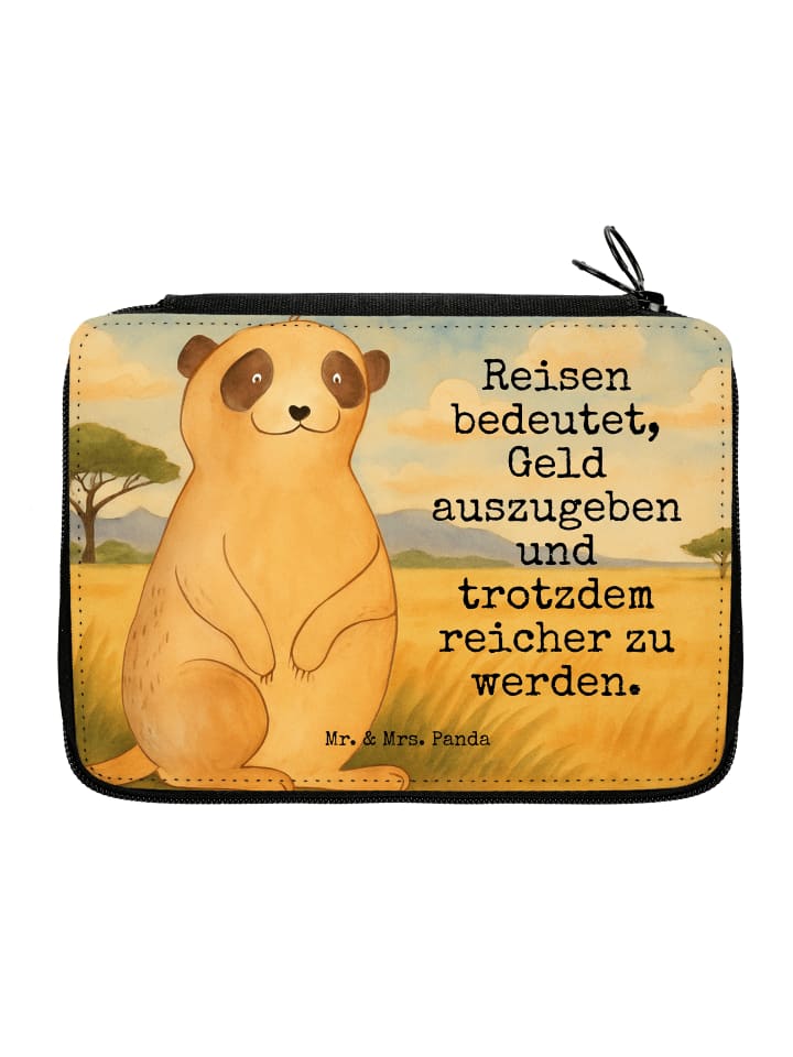 Federmappe Erdmännchen Design mit Spruch in Weiß