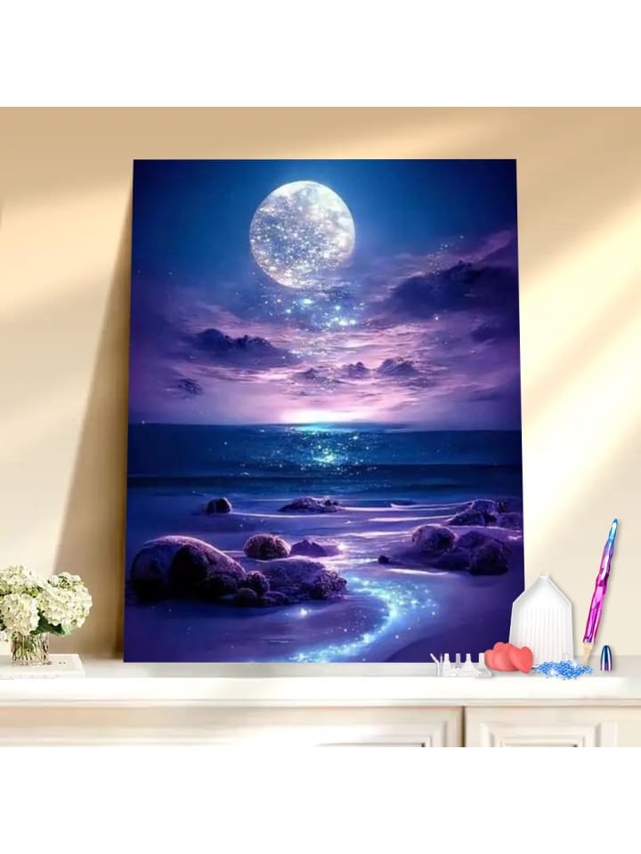 Diamond Painting-"Lila Mondschein"