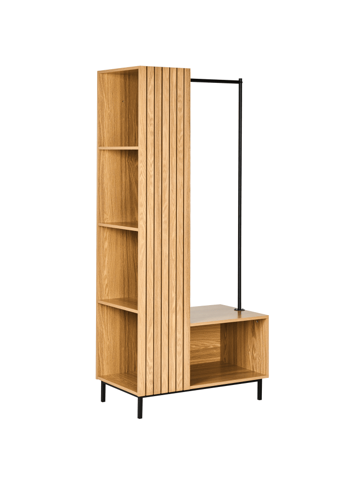 Kleiderschrank LEANDRO in Braun - (W) 76 x (H) 175 x (L) 45 cm
