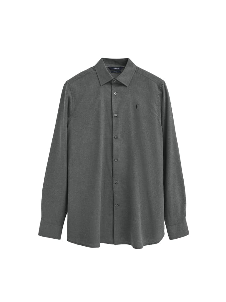 Hemd MAN RIGBY GO LEONARD LONG SLEEVE SLIM FIT in Graue Kraft