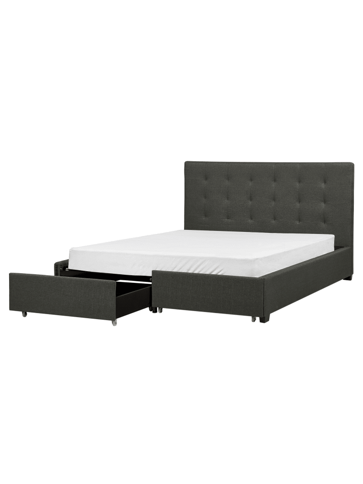 4-tlg Doppelbett LA ROCHELLE in Grau/Schwarz