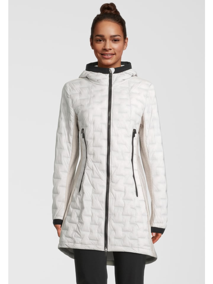 Isolationsjacke 5 Elements Hybrid 3/4 Hoody in inuit white-light grey melange