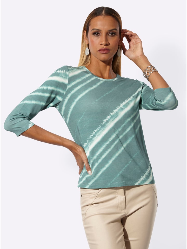 Shirt in jade-salbei-bedruckt