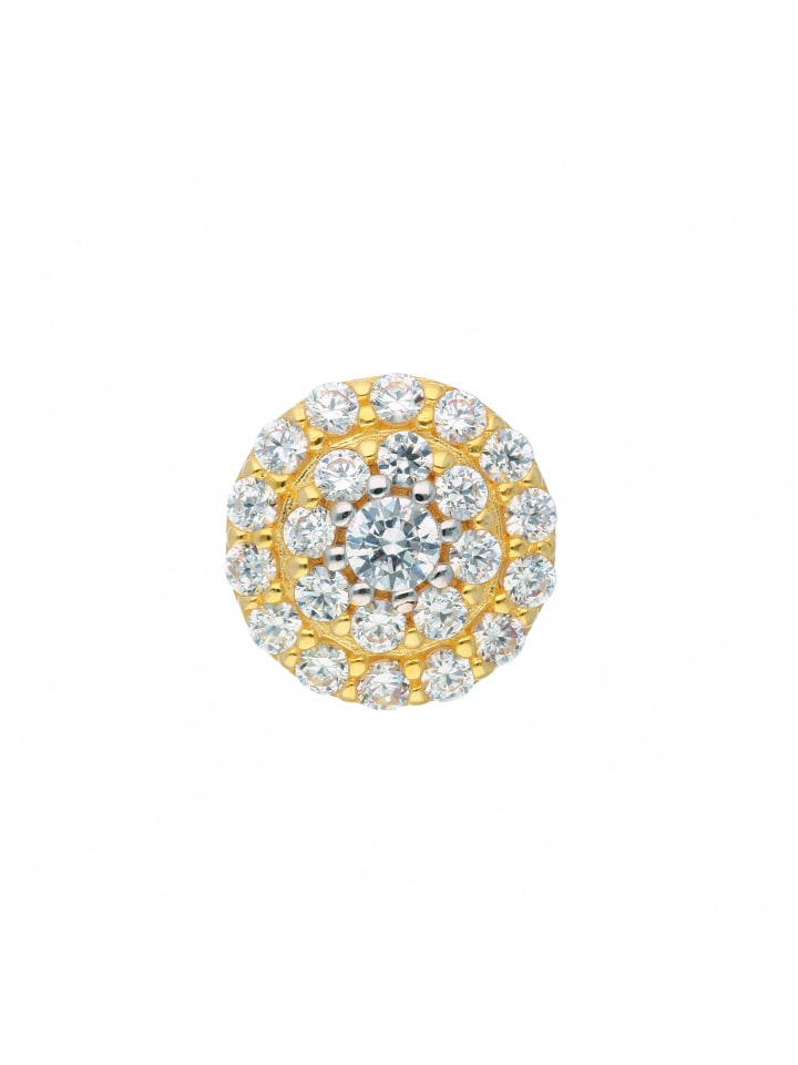 Damen 585 Gold Anhänger mit Zirkonia Ø 9,5 mm in gold