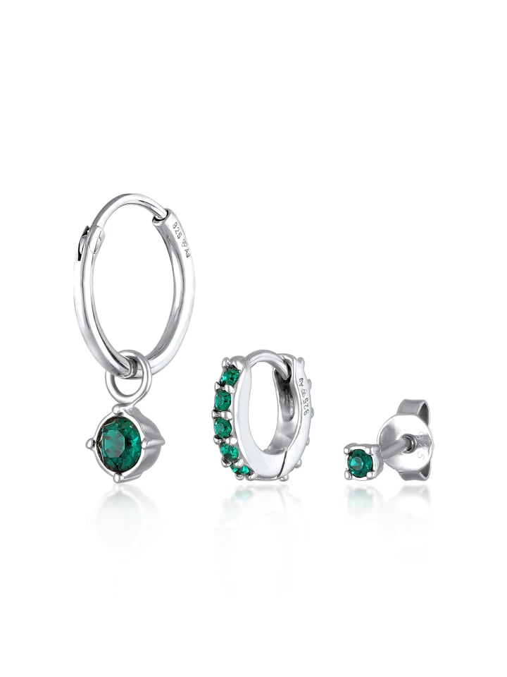 Ohrringe 925 Sterling Silber in Grün